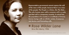 Rose Wilder Lane, libertarian, ancap, voluntaryism, meme, statism, statist, Give Me Liberty, Representative Government, Diversity, individualism, mob rule, quote