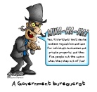 libertarian, political cartoon, government bureaucrat, private property, individual rights