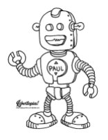 cartoon, graphic, illustration, libertarian, color page, color sheet, adult coloring page, kids craft, robot