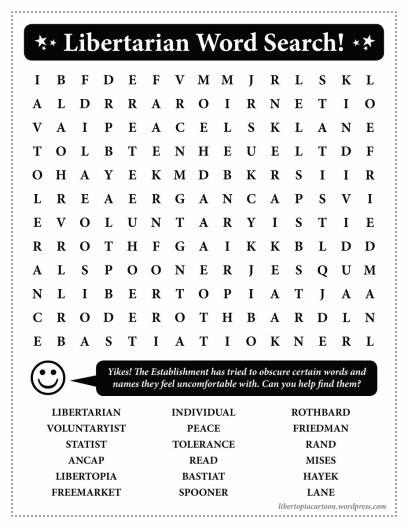 libertarian, word search, activity
